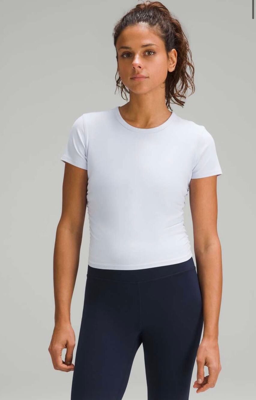 Lululemon All It Takes Short Sleeve Nulu Ivory Beige Top Size Medium